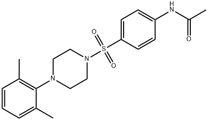 N-(4-{[4-(2,6-dimethylphenyl)-1-piperazinyl]sulfonyl}phenyl)acetamide Struktur