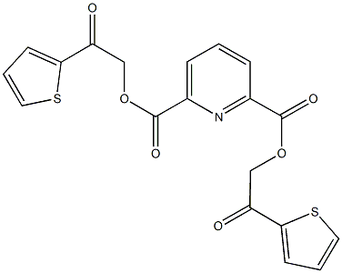 bis[2-oxo-2-(2-thienyl)ethyl] 2,6-pyridinedicarboxylate Struktur