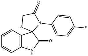 3-(4-fluorophenyl)-1',3'-dihydrospiro[1,3-thiazolidine-2,3'-(2'H)-indole]-2',4-dione Struktur