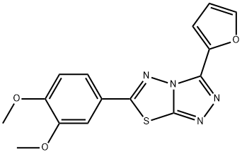 6-(3,4-dimethoxyphenyl)-3-(2-furyl)[1,2,4]triazolo[3,4-b][1,3,4]thiadiazole Struktur