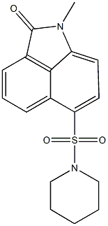 1-methyl-6-(1-piperidinylsulfonyl)benzo[cd]indol-2(1H)-one Struktur