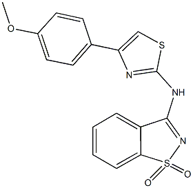 N-(1,1-dioxido-1,2-benzisothiazol-3-yl)-N-[4-(4-methoxyphenyl)-1,3-thiazol-2-yl]amine Struktur