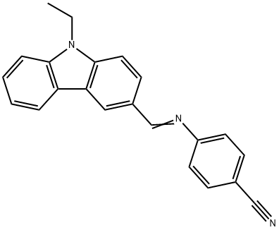 4-{[(9-ethyl-9H-carbazol-3-yl)methylene]amino}benzonitrile Struktur