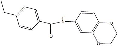 N-(2,3-dihydro-1,4-benzodioxin-6-yl)-4-ethylbenzamide Struktur