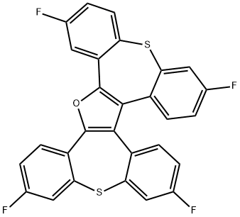 2,7,12,17-tetrafluorodidibenzo[2,3:6,7]thiepino[4,5-b:4,5-d]furan Struktur