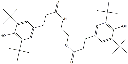 2-{[3-(3,5-ditert-butyl-4-hydroxyphenyl)propanoyl]amino}ethyl 3-(3,5-ditert-butyl-4-hydroxyphenyl)propanoate Struktur