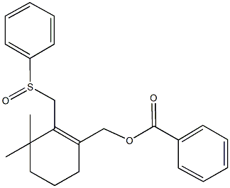 {3,3-dimethyl-2-[(phenylsulfinyl)methyl]-1-cyclohexen-1-yl}methyl benzoate Struktur