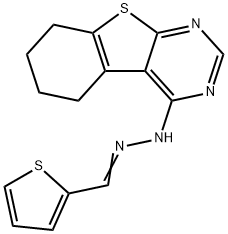 2-thiophenecarbaldehyde 5,6,7,8-tetrahydro[1]benzothieno[2,3-d]pyrimidin-4-ylhydrazone Struktur