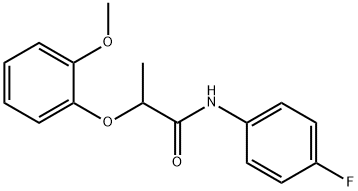 N-(4-fluorophenyl)-2-(2-methoxyphenoxy)propanamide Struktur