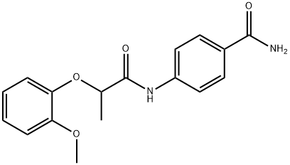 4-{[2-(2-methoxyphenoxy)propanoyl]amino}benzamide Struktur