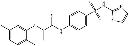 2-(2,5-dimethylphenoxy)-N-{4-[(1,3-thiazol-2-ylamino)sulfonyl]phenyl}propanamide Struktur