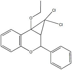 1,1-dichloro-7b-ethoxy-2-phenyl-1,1a,2,7b-tetrahydrocyclopropa[c]chromene Struktur