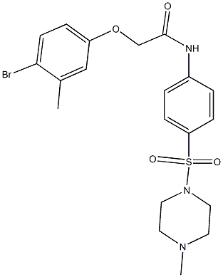 2-(4-bromo-3-methylphenoxy)-N-{4-[(4-methyl-1-piperazinyl)sulfonyl]phenyl}acetamide Struktur