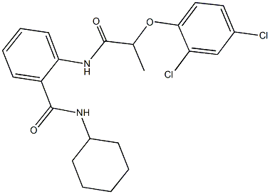 N-cyclohexyl-2-{[2-(2,4-dichlorophenoxy)propanoyl]amino}benzamide Struktur