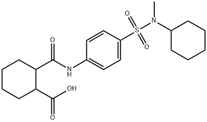 2-[(4-{[cyclohexyl(methyl)amino]sulfonyl}anilino)carbonyl]cyclohexanecarboxylic acid Struktur