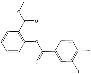 2-(methoxycarbonyl)phenyl 3-iodo-4-methylbenzoate Struktur