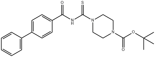 tert-butyl 4-{[([1,1'-biphenyl]-4-ylcarbonyl)amino]carbothioyl}-1-piperazinecarboxylate Struktur