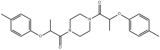 1,4-bis[2-(4-methylphenoxy)propanoyl]piperazine Struktur