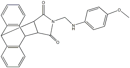 17-[(4-methoxyanilino)methyl]-17-azapentacyclo[6.6.5.0~2,7~.0~9,14~.0~15,19~]nonadeca-2,4,6,9,11,13-hexaene-16,18-dione Struktur