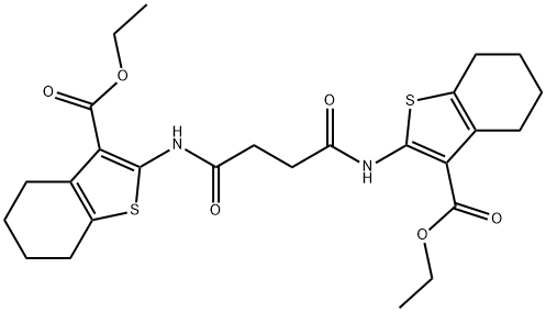 ethyl 2-[(4-{[3-(ethoxycarbonyl)-4,5,6,7-tetrahydro-1-benzothien-2-yl]amino}-4-oxobutanoyl)amino]-4,5,6,7-tetrahydro-1-benzothiophene-3-carboxylate Struktur