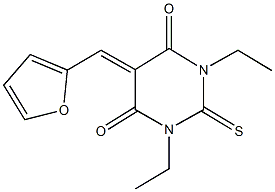 1,3-diethyl-5-(2-furylmethylene)-2-thioxodihydro-4,6(1H,5H)-pyrimidinedione Struktur