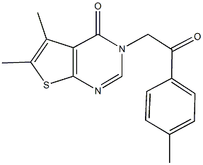 5,6-dimethyl-3-[2-(4-methylphenyl)-2-oxoethyl]thieno[2,3-d]pyrimidin-4(3H)-one Struktur