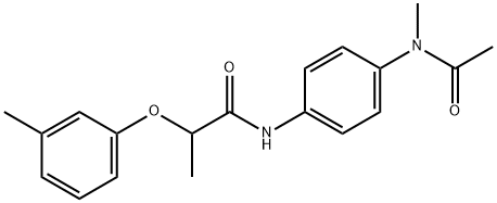 N-{4-[acetyl(methyl)amino]phenyl}-2-(3-methylphenoxy)propanamide Struktur