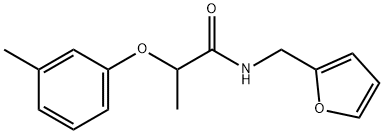 N-(2-furylmethyl)-2-(3-methylphenoxy)propanamide Struktur