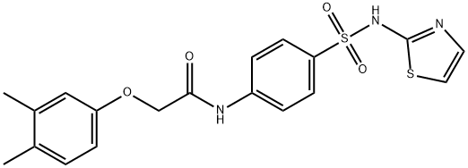 2-(3,4-dimethylphenoxy)-N-{4-[(1,3-thiazol-2-ylamino)sulfonyl]phenyl}acetamide Struktur