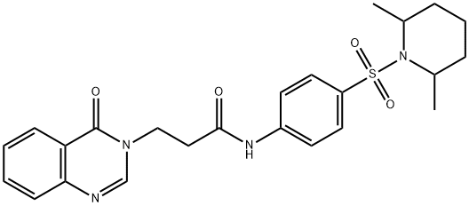 N-{4-[(2,6-dimethyl-1-piperidinyl)sulfonyl]phenyl}-3-(4-oxo-3(4H)-quinazolinyl)propanamide Struktur