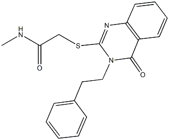 N-methyl-2-{[4-oxo-3-(2-phenylethyl)-3,4-dihydro-2-quinazolinyl]sulfanyl}acetamide Struktur