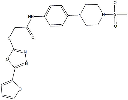 2-{[5-(2-furyl)-1,3,4-oxadiazol-2-yl]sulfanyl}-N-{4-[4-(methylsulfonyl)-1-piperazinyl]phenyl}acetamide Struktur