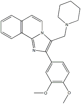 2-(3,4-dimethoxyphenyl)-3-(1-piperidinylmethyl)imidazo[2,1-a]isoquinoline Struktur