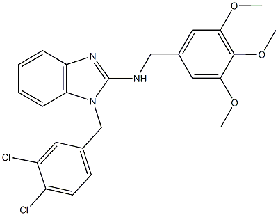 1-(3,4-dichlorobenzyl)-N-(3,4,5-trimethoxybenzyl)-1H-benzimidazol-2-amine Struktur