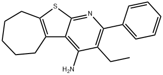 3-ethyl-2-phenyl-6,7,8,9-tetrahydro-5H-cyclohepta[4,5]thieno[2,3-b]pyridin-4-ylamine Struktur