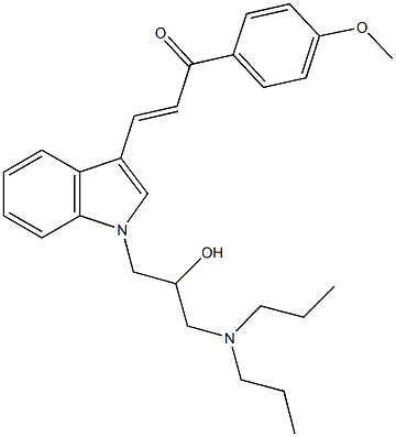 3-{1-[3-(dipropylamino)-2-hydroxypropyl]-1H-indol-3-yl}-1-(4-methoxyphenyl)-2-propen-1-one Struktur