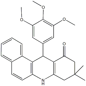 9,9-dimethyl-12-(3,4,5-trimethoxyphenyl)-8,9,10,12-tetrahydrobenzo[a]acridin-11(7H)-one Struktur