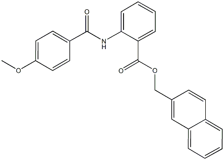 2-naphthylmethyl 2-[(4-methoxybenzoyl)amino]benzoate Struktur