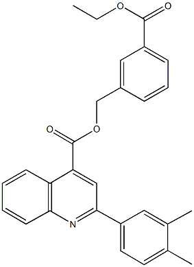 3-(ethoxycarbonyl)benzyl 2-(3,4-dimethylphenyl)-4-quinolinecarboxylate Struktur