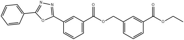 3-(ethoxycarbonyl)benzyl 3-(5-phenyl-1,3,4-oxadiazol-2-yl)benzoate Struktur