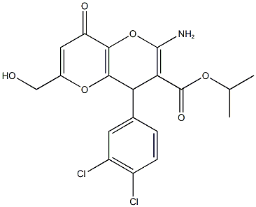 isopropyl 2-amino-4-(3,4-dichlorophenyl)-6-(hydroxymethyl)-8-oxo-4,8-dihydropyrano[3,2-b]pyran-3-carboxylate Struktur