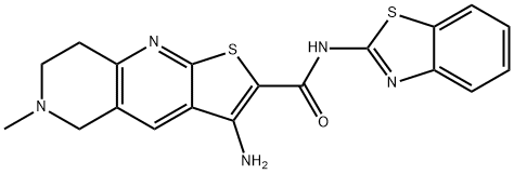 3-amino-N-(1,3-benzothiazol-2-yl)-6-methyl-5,6,7,8-tetrahydrothieno[2,3-b][1,6]naphthyridine-2-carboxamide Struktur