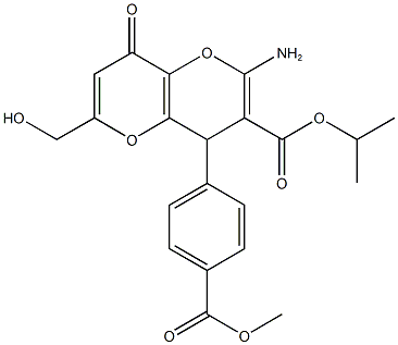 isopropyl 2-amino-6-(hydroxymethyl)-4-[4-(methoxycarbonyl)phenyl]-8-oxo-4,8-dihydropyrano[3,2-b]pyran-3-carboxylate Structure