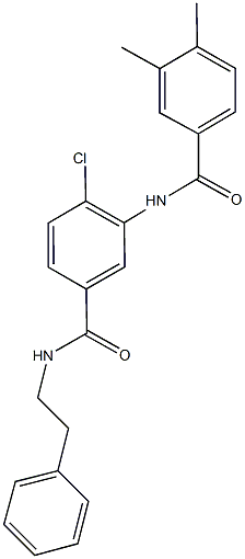 4-chloro-3-[(3,4-dimethylbenzoyl)amino]-N-(2-phenylethyl)benzamide Struktur