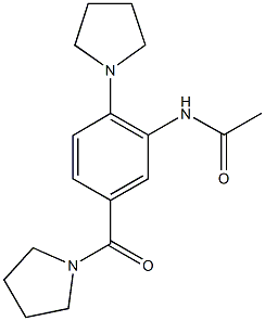 N-[2-(1-pyrrolidinyl)-5-(1-pyrrolidinylcarbonyl)phenyl]acetamide Struktur