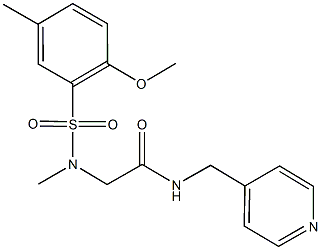 2-[[(2-methoxy-5-methylphenyl)sulfonyl](methyl)amino]-N-(4-pyridinylmethyl)acetamide Struktur