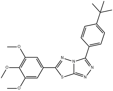 3-(4-tert-butylphenyl)-6-(3,4,5-trimethoxyphenyl)[1,2,4]triazolo[3,4-b][1,3,4]thiadiazole Struktur