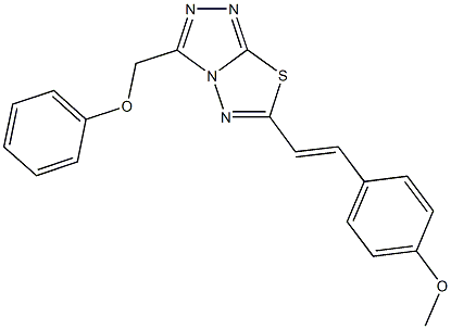 6-[2-(4-methoxyphenyl)vinyl]-3-(phenoxymethyl)[1,2,4]triazolo[3,4-b][1,3,4]thiadiazole Struktur