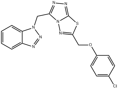 [3-(1H-1,2,3-benzotriazol-1-ylmethyl)[1,2,4]triazolo[3,4-b][1,3,4]thiadiazol-6-yl]methyl 4-chlorophenyl ether Struktur