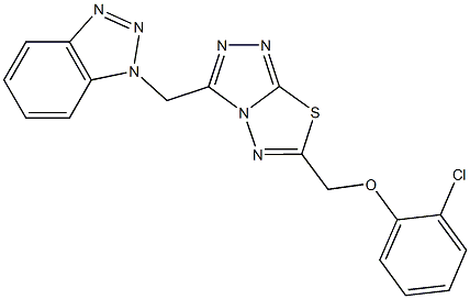 [3-(1H-1,2,3-benzotriazol-1-ylmethyl)[1,2,4]triazolo[3,4-b][1,3,4]thiadiazol-6-yl]methyl 2-chlorophenyl ether Struktur